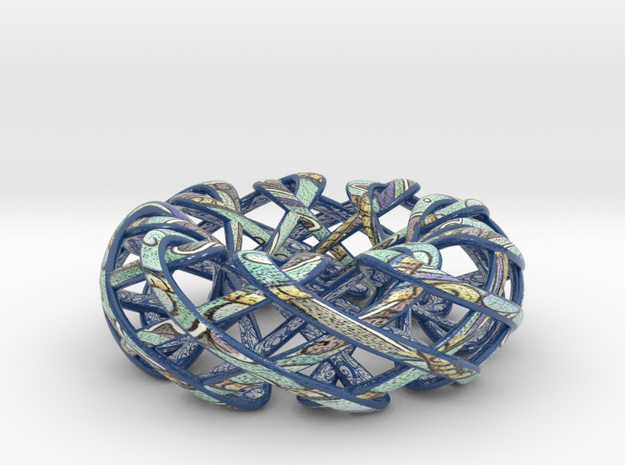 Counter rotating Torus with Celtic knots in Glossy Full Color Sandstone
