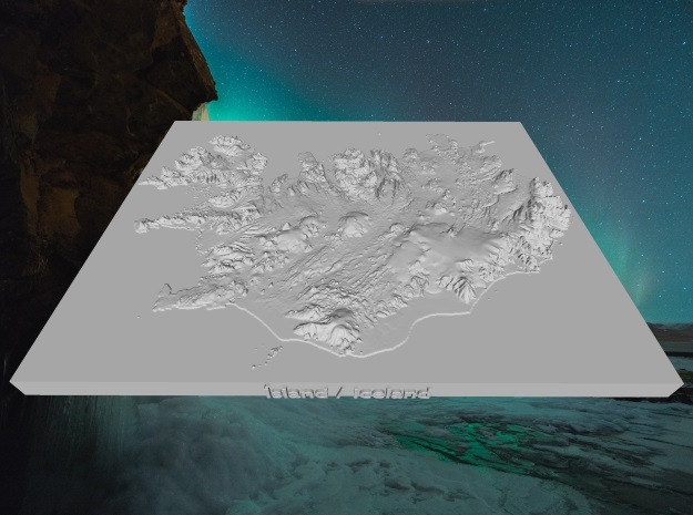 Iceland Map, 8.5"x11" - Plastics in White Natural Versatile Plastic