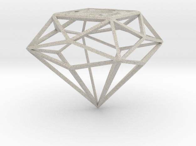 Diamond Shade Cage Lamp in Natural Sandstone