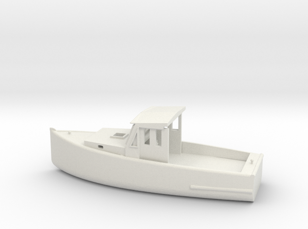 O Scale Fishing Boat in White Natural Versatile Plastic