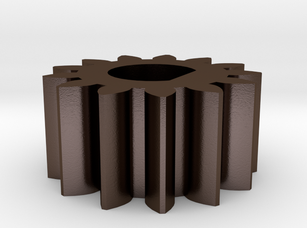 RepRap 3D Printer Mendel Filament Small Gear in Polished Bronze Steel