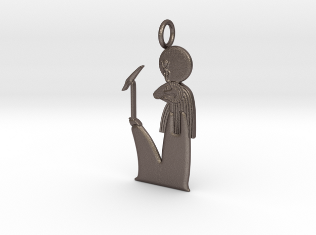 Amun-Ra(m) amulet in Polished Bronzed-Silver Steel