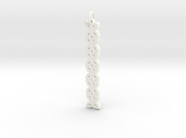 Kisses Pendant in White Processed Versatile Plastic