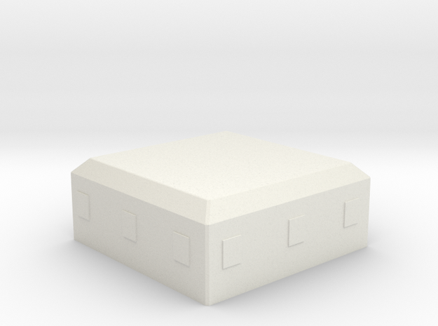 Concrete Bunker/Pillbox in White Natural Versatile Plastic: 1:64 - S