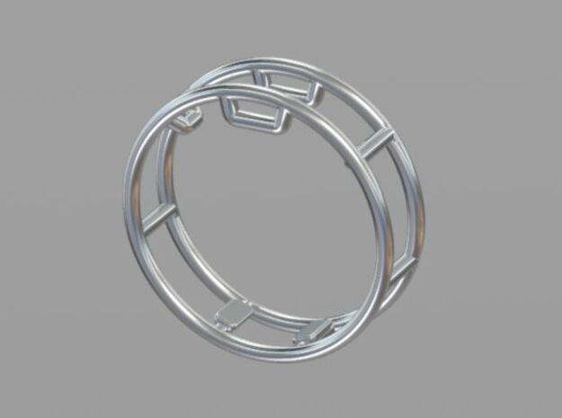 Gymnastics Wheel Pendant / Rhönrad in Polished Silver