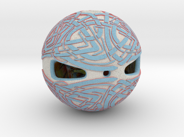 Celtic Knotwork Mythical Sphere Colored in Natural Full Color Sandstone