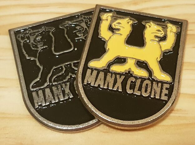 "MANX CLONE" front badge in Black Premium Versatile Plastic