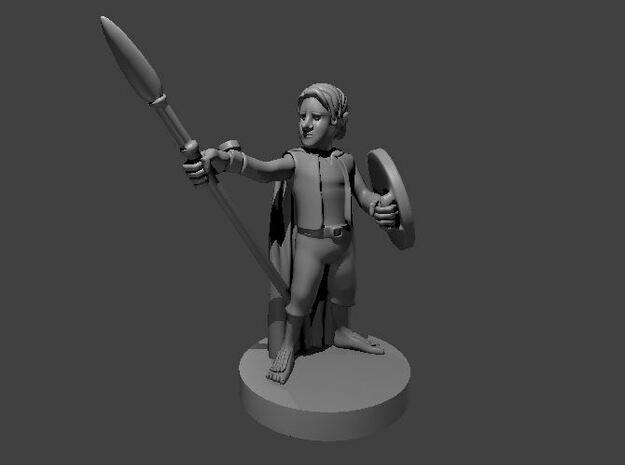 Halfling Light Cleric with a Spear and Shield in Tan Fine Detail Plastic