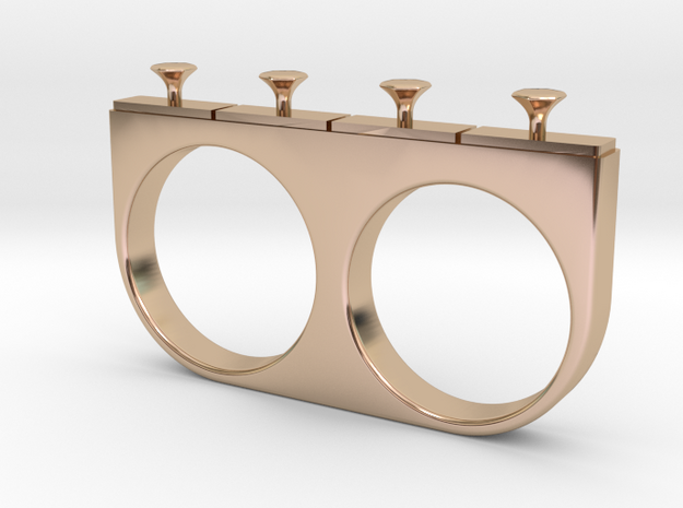 4-Drawer Ring in 14k Rose Gold Plated Brass