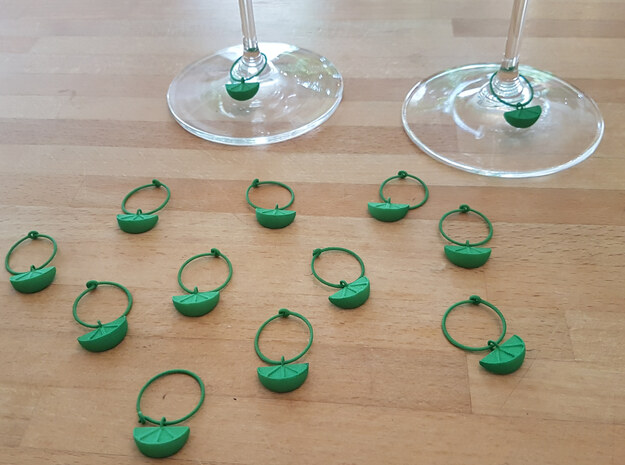 13 x Citrus Wine Charm  in Green Processed Versatile Plastic