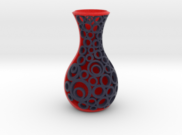 Full colour Small open circle patterned vase sculp