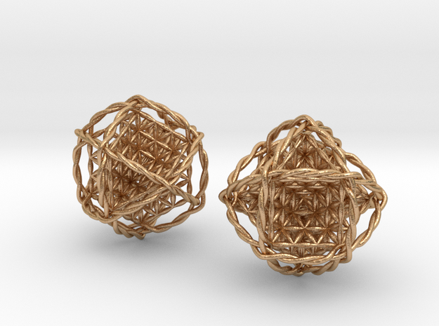 Twisted Ball of Life Pair 1.8"  in Natural Bronze