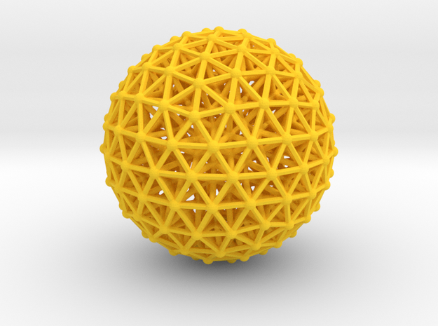 Geodesic • Two-layer Sphere in Yellow Processed Versatile Plastic