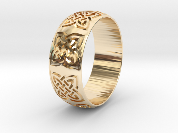 Habesha  Ring Size=18mm in 14k Gold Plated Brass