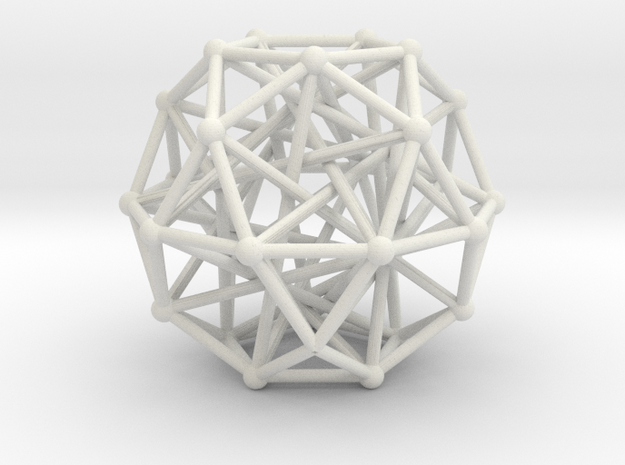 Tensegrity • Icosidodecahedron in White Natural Versatile Plastic