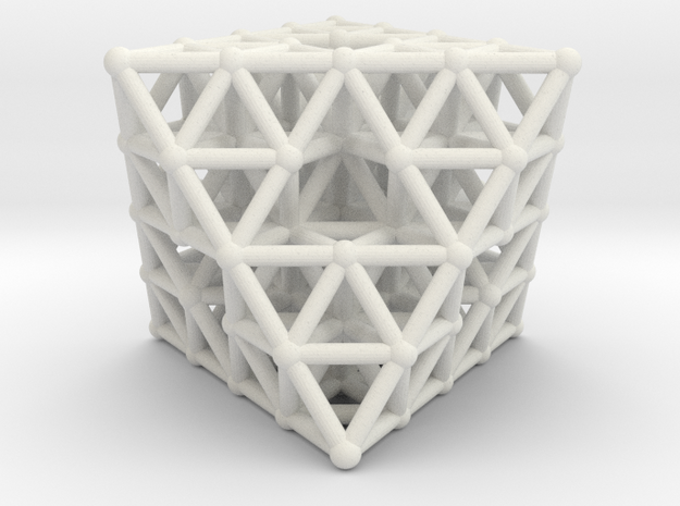 Octahedron fractal  in White Natural Versatile Plastic