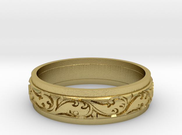 Paisley ring size 6.5 in Natural Brass