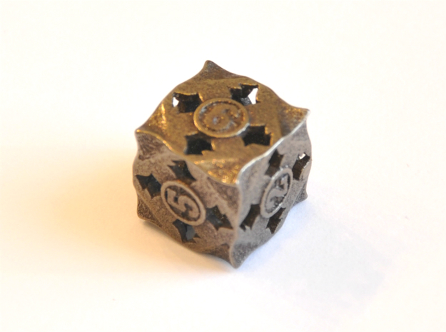 D6 Balanced - Fire in Polished Bronze Steel