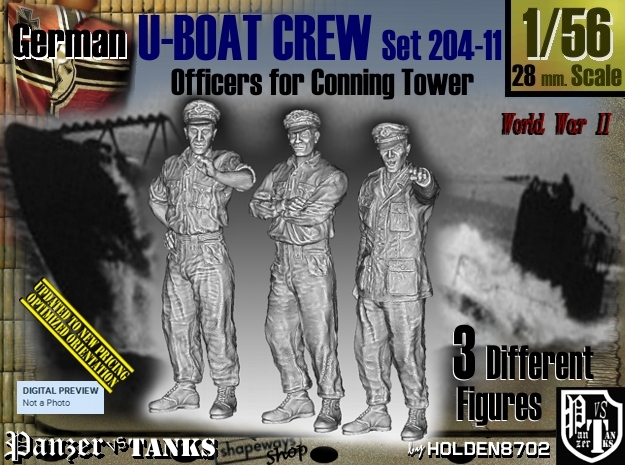 1/56 German U-Boot Crew Set204-11 in Tan Fine Detail Plastic