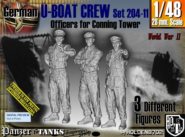 1/48 German U-Boot Crew Set204-11 in Tan Fine Detail Plastic