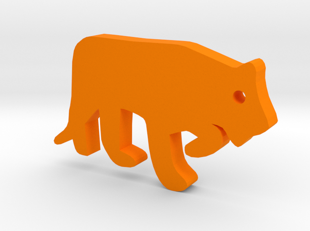 Tiger Silhouette Keychain in Orange Processed Versatile Plastic