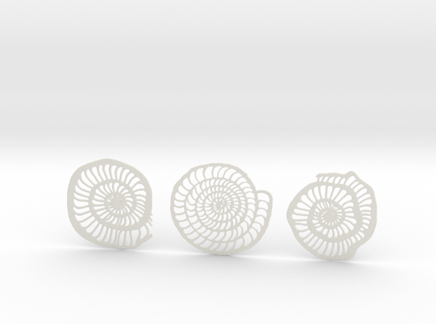 Foraminifera Coasters in White Natural Versatile Plastic
