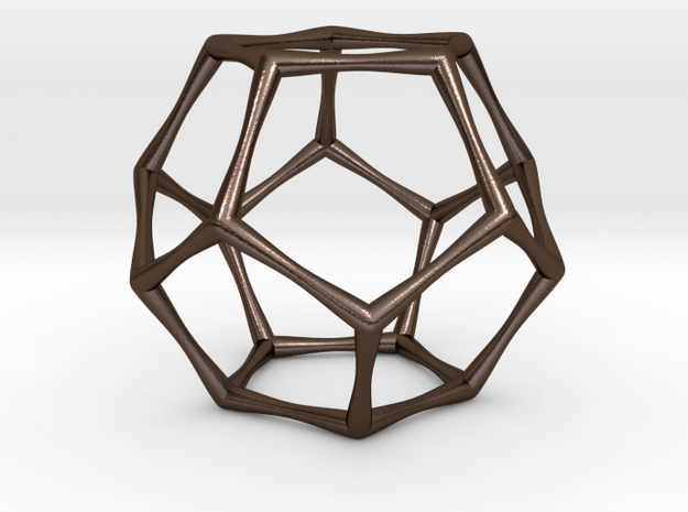 Dodecahedron  in Polished Bronze Steel