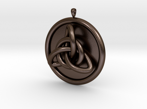 Celtic knot with background in Polished Bronze Steel