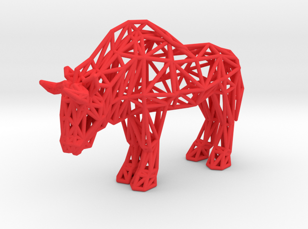 Wildebeest (adult) in Red Processed Versatile Plastic