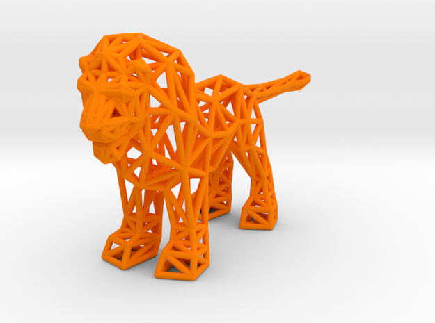 Lion (adult male) in Orange Processed Versatile Plastic