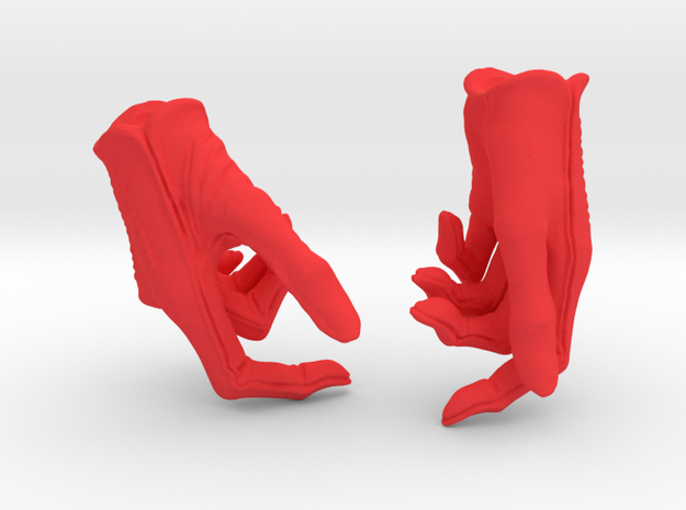 Revolver Gloves in Red Processed Versatile Plastic: Small