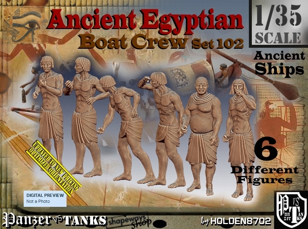 1/35 Ancient Egyptian Boat Crew Set102 in Tan Fine Detail Plastic