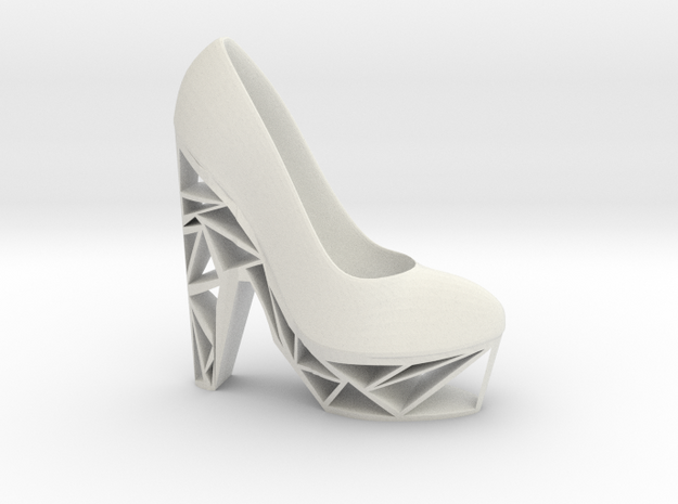 Right Triangle High Heel in White Natural Versatile Plastic