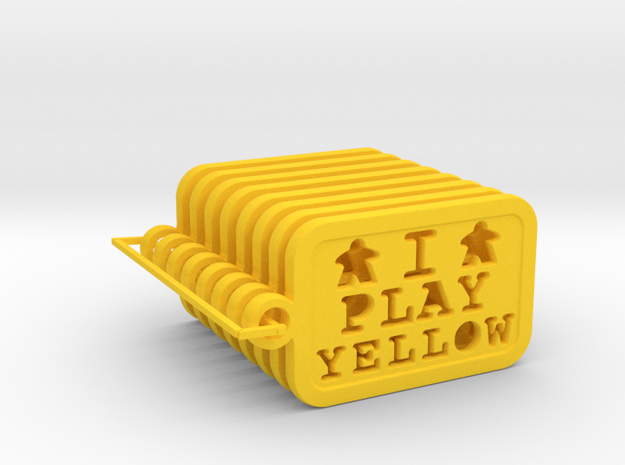 I PLAY YELLOW - Meeple Keychain (8) in Yellow Processed Versatile Plastic