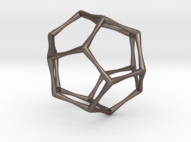 Dodecahedron - Small in Polished Bronzed-Silver Steel
