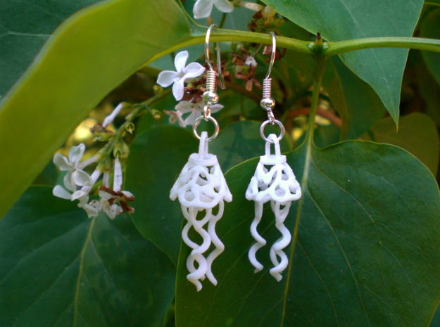 Earrings Dew Bell  in White Natural Versatile Plastic