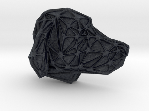 Dog Face + Voronoi Mask (002) in Black PA12
