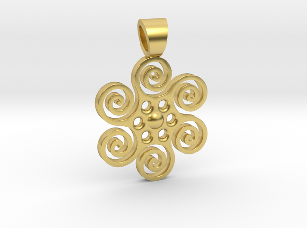 Sun power [pendant] in Polished Brass