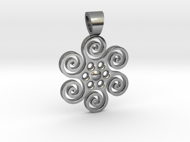 Sun power [pendant] in Polished Silver