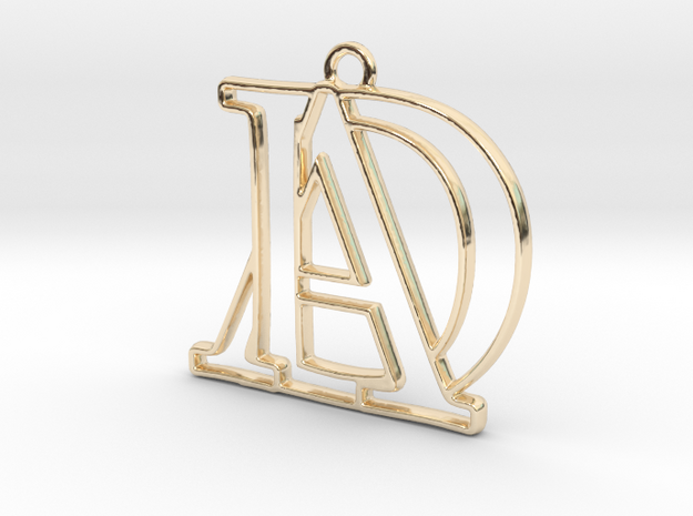 Monogram with initials A&D in 14k Gold Plated Brass