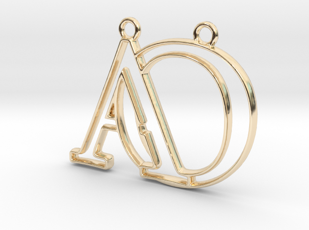Monogram with initials A&O in 14k Gold Plated Brass