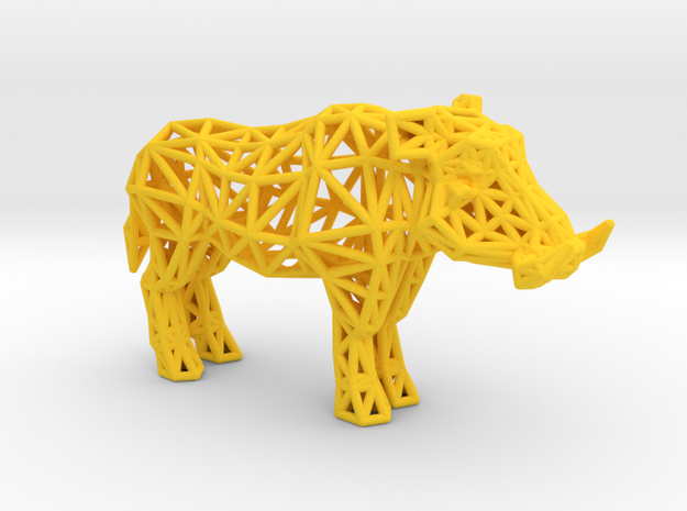 Warthog (adult male) in Yellow Processed Versatile Plastic