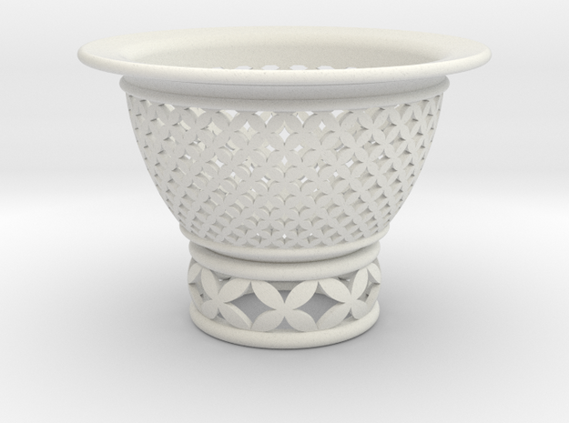 Neo Pot Woven Circles 3 in in White Natural Versatile Plastic
