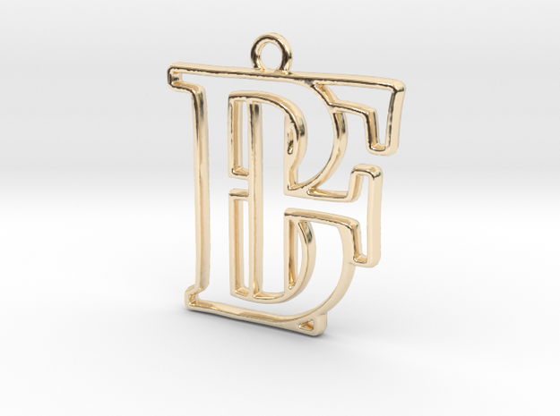 Monogram with initials B&F in 14k Gold Plated Brass