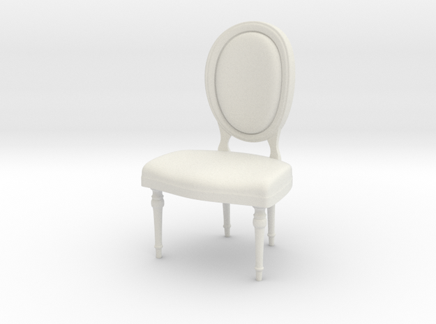 1:24 oval chair 1 (Not Full Size) in White Natural Versatile Plastic