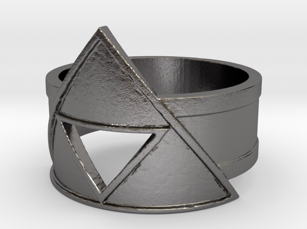 TriForce  Ring in Polished Nickel Steel: 5 / 49