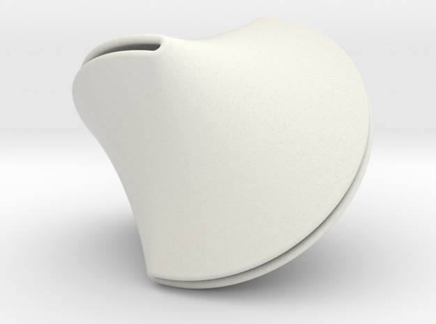 Sloped Sphericon Large & Hollow in White Natural Versatile Plastic