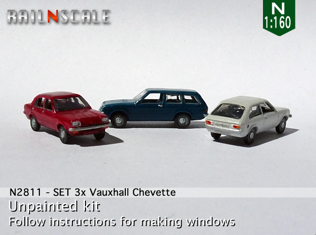 SET 3x Vauxhall Chevette (N 1:160) in Tan Fine Detail Plastic