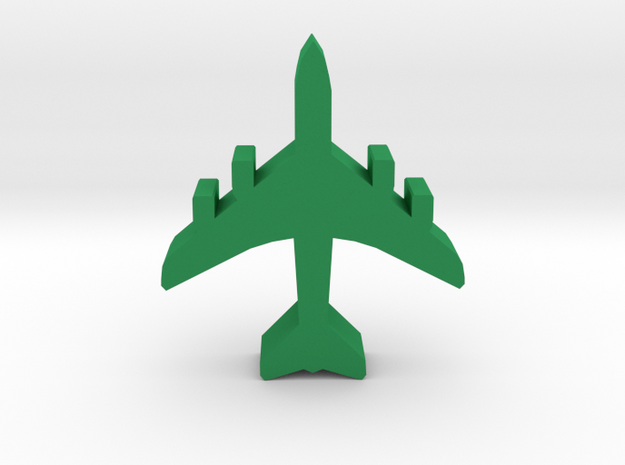 Game Piece, Airliner, 4 engines in Green Processed Versatile Plastic