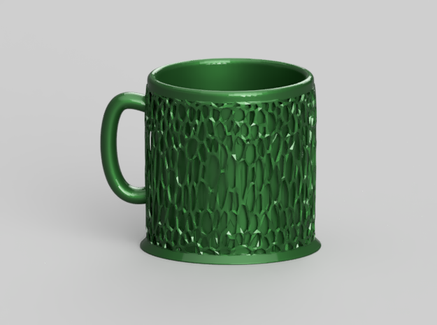Voronoi Mug in White Natural Versatile Plastic